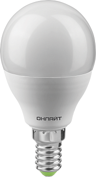 Лампа светодиодная 90 061 OLL-G45-12-230-4K-E14-FR 12Вт шар 4000К нейтр. бел. E14 1200лм 176-264В ОНЛАЙТ 90061