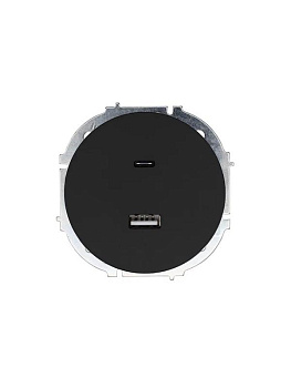 Розетка 1-м СП OSEN TC+ USB разъем механизм черн. бархат LEZARD 743-4288-192TC