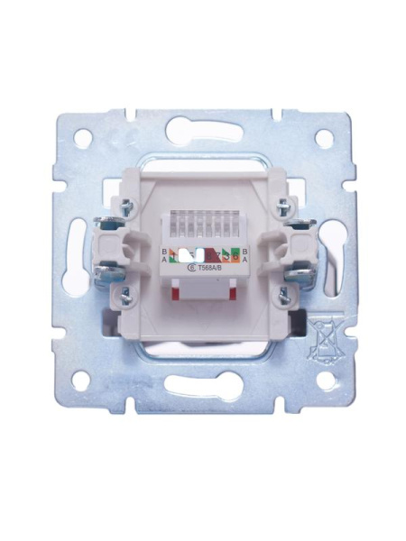 Розетка компьютерная 1-м СП KARINA IP20 RJ45 кат.6 механизм крем. LEZARD 707-0388-140