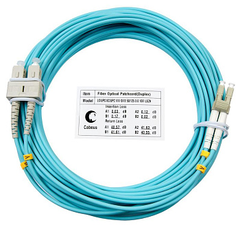 Шнур оптический duple FOP-50-LC-SC-25m x LC-SC 50/125 Cabeus 8474c