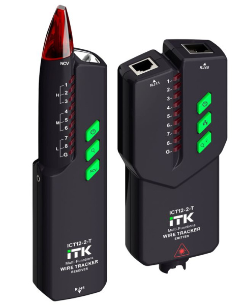 Тестер для LAN-кабеля многофункц. (RJ45 RJ11 VFL) ITK ICT12-2-T