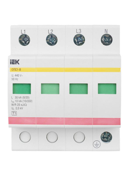 Ограничитель перенапряжения ОПС1-B 4P KARAT IEK MOP20-4-B
