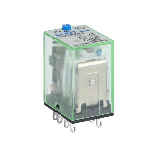 Реле промежуточное с кнопкой тестирования NJDC-17(D)/2Z 2 конт. с инд. LED 10А AC 220В (R) CHINT 651132