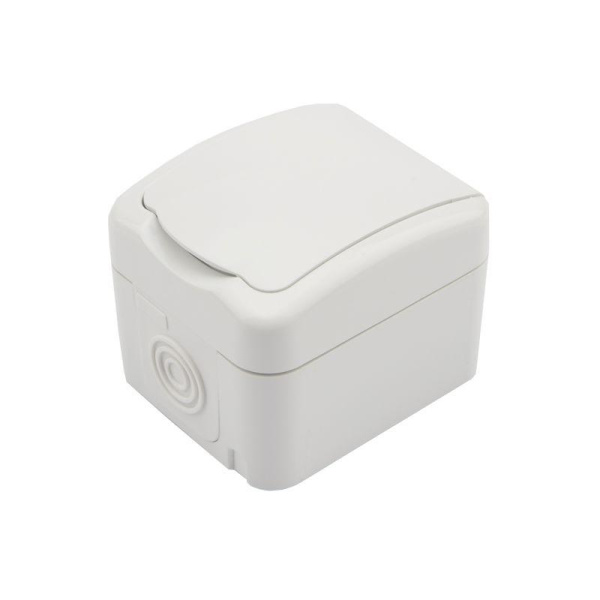 Розетка 1-м ОП Mini OG IP54 с заземл. бел. Kranz KR-78-0604