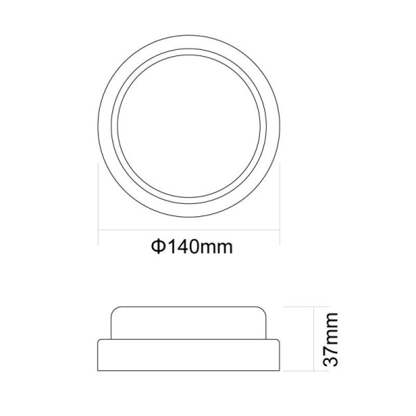 Светильник светодиодный ЖКХ 12Вт 6500К IP65 220В влагозащ. круг LBF-0802 C01 Ultraflash 15342