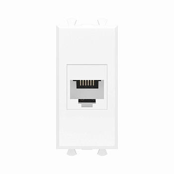 Розетка телефонная 1мод. Avanti "Белое облако" RJ12 без шторок модульная механизм DKC 4400611
