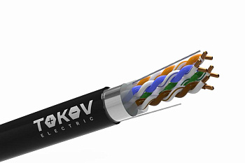 Кабель витая пара F/UTP 4х2х24AWG(0.48мм) кат.5E PE outdoor Fluke tested 305м (м) TOKOV ELECTRIC TKE-C05-F/UTP-42-5E-305-OD
