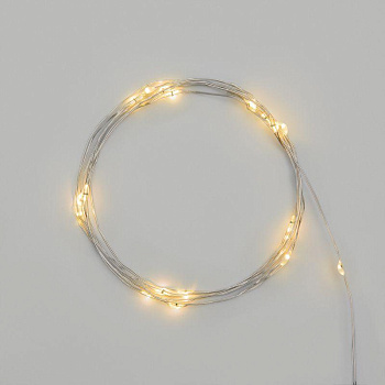 Гирлянда светодиодная "Роса" 2м 20LED тепл. бел. IP20 2хCR2032 (в комплекте) Neon-Night 303-006