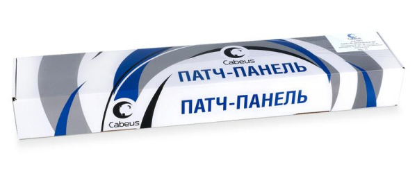 Патч-панель 19дюйм 1U 24 порта RJ45 кат.5E Dual IDC PL-24-Cat.5e-SH-Dual IDC полностью экранир. Cabeus 7002c