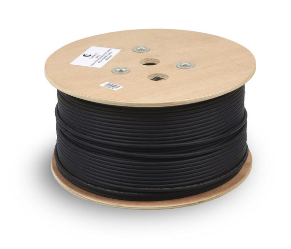Кабель витая пара экранир. STP (U/FTP) кат.6A (10GBE) 4 пары 23 AWG ОЖ solid экран-фольга для внешн. прокладки кажд. пара в экране (фольга ) LSZH-UV (уп.305м) Cabeus 7198c