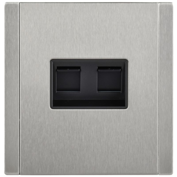 Розетка компьютерная 2-м СП FORTE&PIANO FP733M RJ45 кат.5E IP20 никель IEK FP-K20-1-M-K50