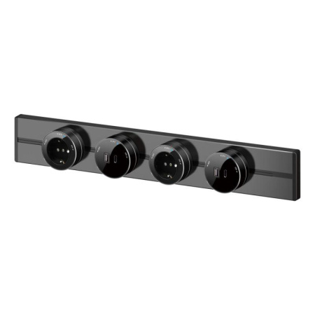 Розетка MultiTrack 13А 250В универс. круглая антрацит SE MTK13002B