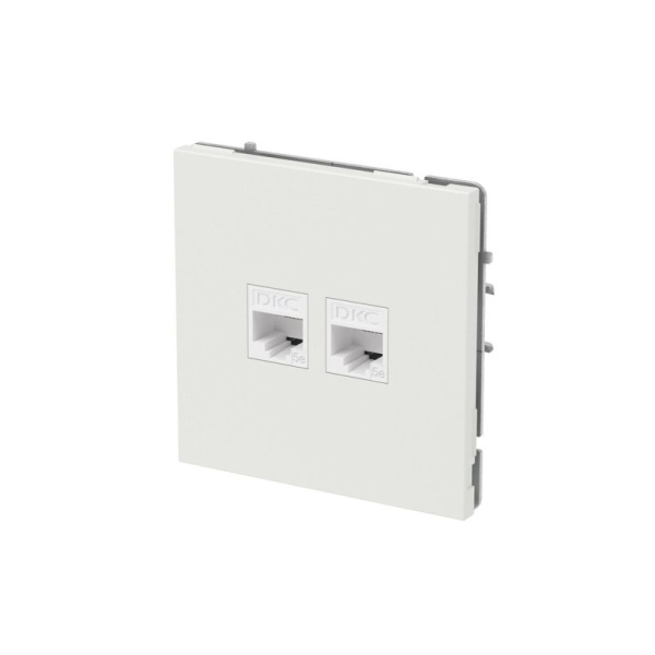 Розетка компьютерная 2-м KANT RJ45 кат.5E без шторки бел. песок DKC 7010664