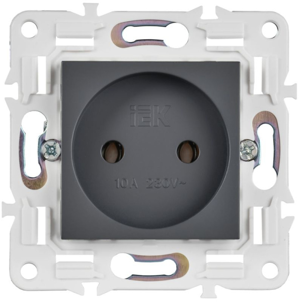 Розетка SKANDY 10А без заземл. без защ. шторок SK-R02T титан IEK SK-R10-10-K48