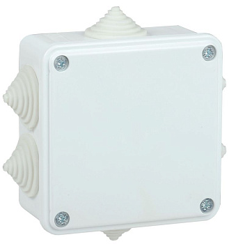 Коробка распаячная ОП КМ 100х100х45 IP44 6 вводов бел. IEK UKO11-100-100-045-K01-44