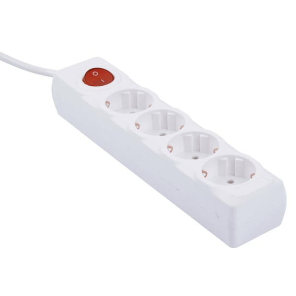 Удлинитель 4х5м с заземл. 16А Ultra S-GCU4-5B WHITE бел. Uniel UL-00010024