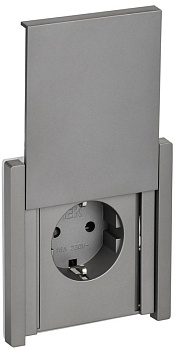 Розетка СП FORTE&PIANO 16А IP44 FP521 с заземл. защ. шторки с крышкой винт. крепл. сталь IEK FP-R16-16-44-K46