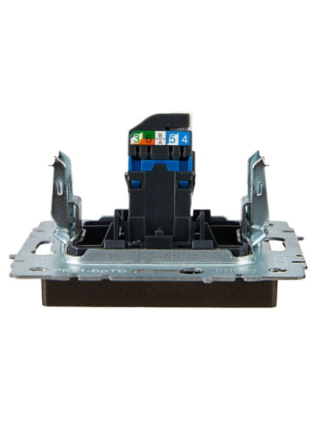 Розетка компьютерная СП RJ45 кат.6 BRITE РК11-БрТБ механизм бронза IEK BR-K10-2-K45