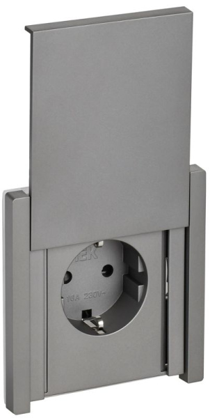 Розетка СП FORTE&PIANO 16А IP44 FP521 с заземл. защ. шторки с крышкой винт. крепл. сталь IEK FP-R16-16-44-K46
