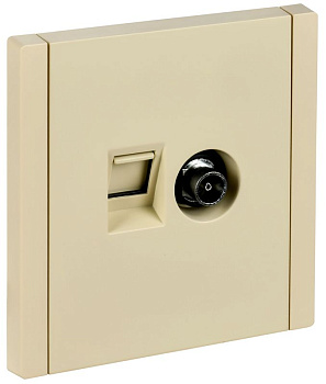 Розетка 2-м TV+RJ45 кат.6 FORTE&PIANO FP437 ваниль IEK FP-AK20-2-K10