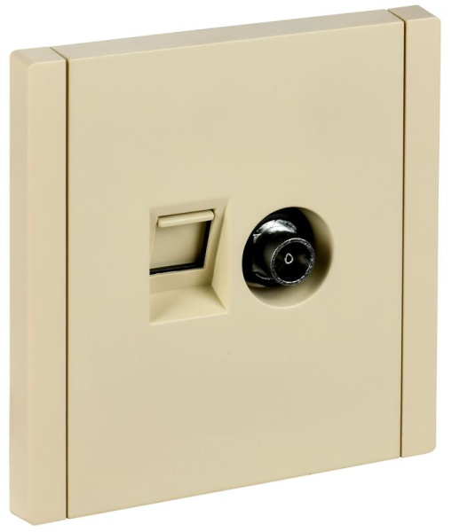 Розетка 2-м TV+RJ45 кат.6 FORTE&PIANO FP437 ваниль IEK FP-AK20-2-K10