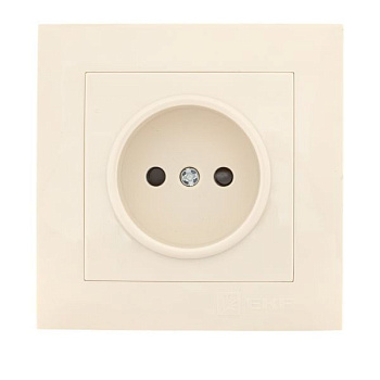 Розетка 1-м СП Валенсия 10А IP20 без заземл. защ. шторки крем. PROxima EKF EWR10-022-20