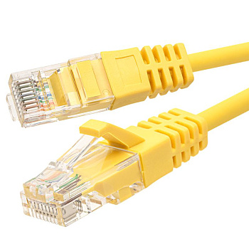 Патч-корд SUPRLAN UTP 5e 4х2 26AWG (7х0.16мм) Cu LSZH 1м желт. SUPRLAN 10-0162