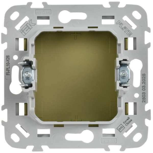Заглушка СП FLITE ЗГ-ФлО с суппортом механизм олив. IEK FI-PL10-K26