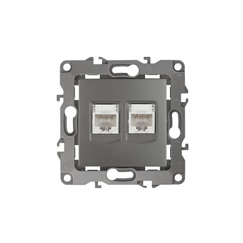 Розетка компьютерная 2-м Эра12 RJ45 12-3108-12 графит Эра Б0019354