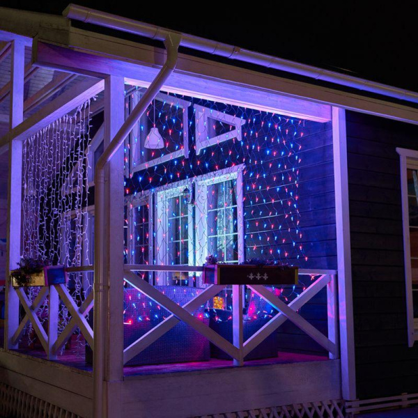 Гирлянда светодиодная "Сеть" 2.5х2.5м 432LED красн./син. 26Вт 220-240В IP65 провод ПВХ черн. Neon-Night 215-033
