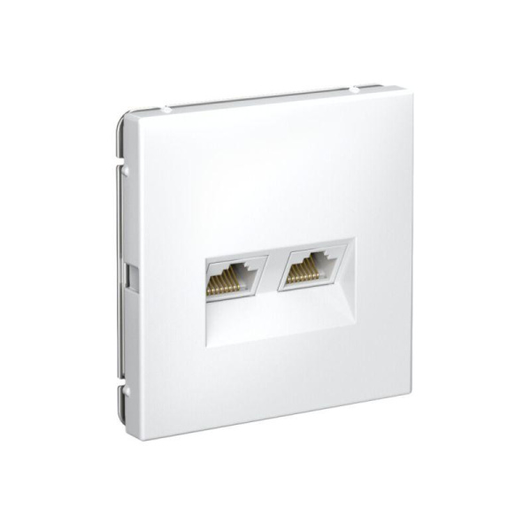 Розетка двойная компьютерная ArtGallery RJ45+RJ45 кат. 6A механизм лотос SE GAL001388