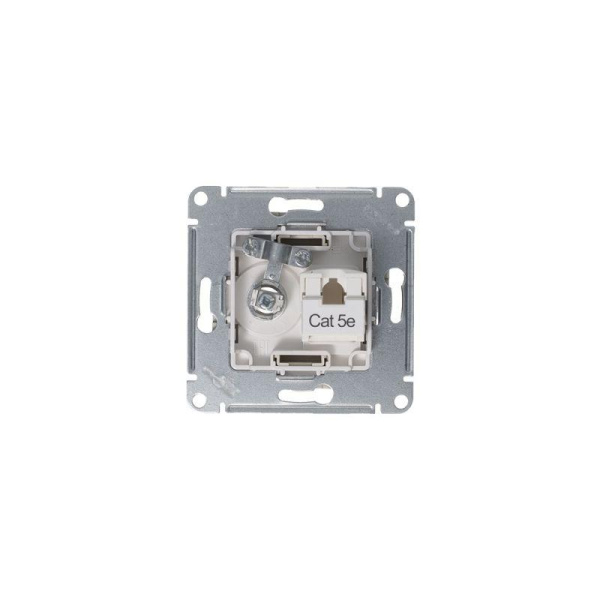 Розетка компьютерная + телевизионная 2-м СП AtlasDesign RJ45 кат.5E + TV механизм алюм. SE ATN000389