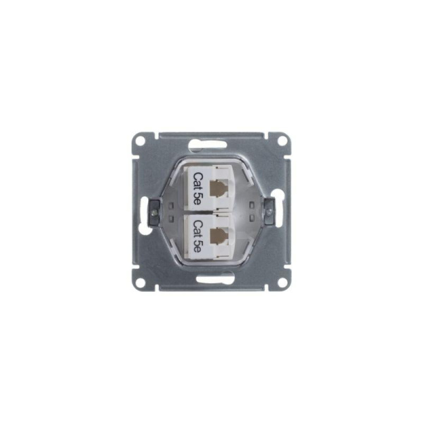 Розетка компьютерная 2-м Glossa RJ45 кат.5E механизм бел. SE GSL000185KK