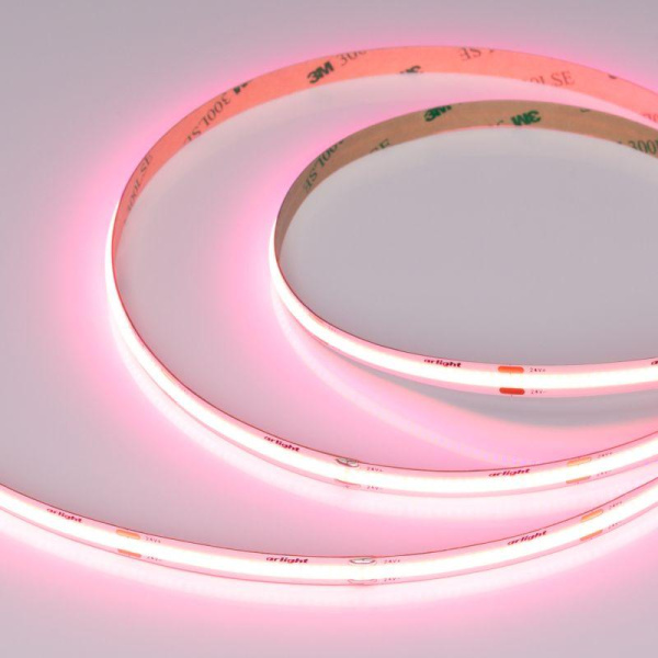 Лента светодиодная COB-X480-8mm 24V Pink 8Вт/м IP20 (уп.5м) Arlight 047743