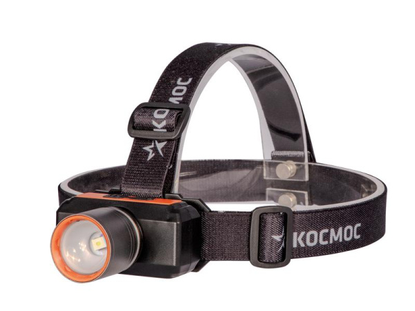 Фонарь налобный аккум. 10Вт Laser LED/ 1200мА.ч ABS пластик + алюм. КОСМОС KOC534Lit