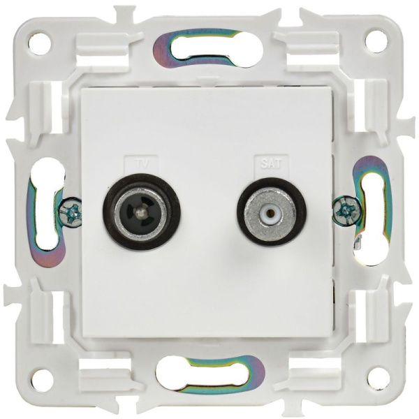 Розетка двойная TV+SAT SKANDY SK-A13W арктич. бел. IEK SK-AF20-O-K01