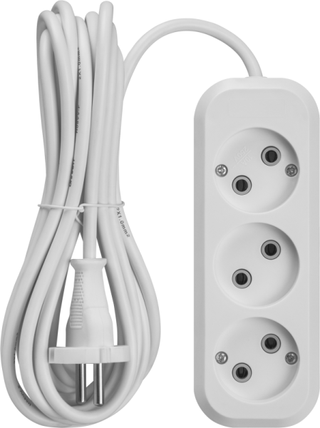 Удлинитель 3х2м без заземл. 10А IP20 90 507 OPE-S-03-200-X-2x1 бел. ОНЛАЙТ 90507