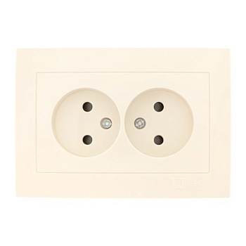 Розетка 2-м СП Валенсия 10А IP20 без заземл. защ. шторки крем. PROxima EKF EWR10-102-20
