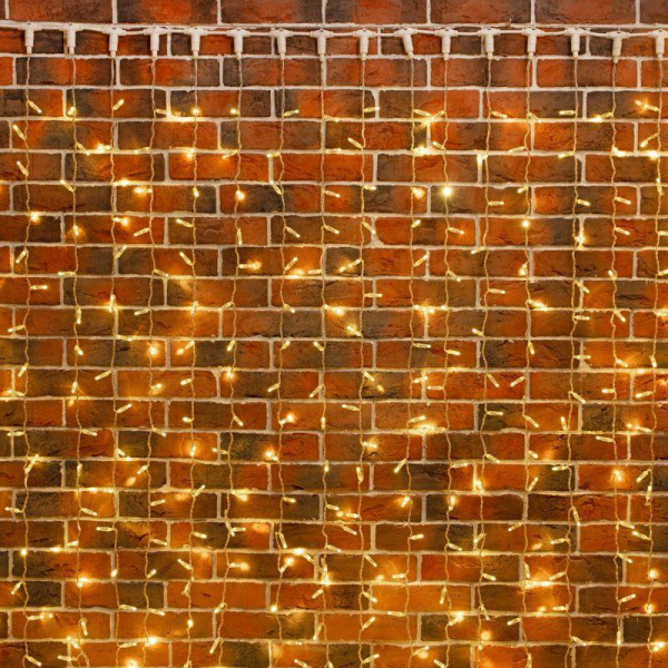 Гирлянда светодиодная "Дождь" 2х6м 768LED тепл. бел. 70Вт 230В IP65 эффект мерцания провод прозр. (партия 2020 - 768LED) Neon-Night 235-386