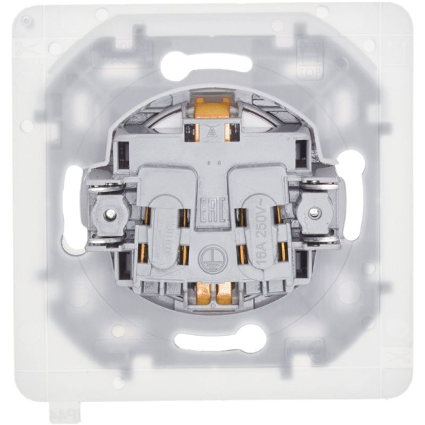 Розетка 1-м СП Inspiria 16А IP44 250В 2P+E защ. шторки с крышкой немецк. стандарт механизм бел. IEK 673740