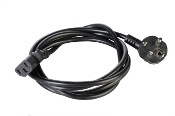 Шнур питания R-10-Cord-C13-S-5 C13-Schuko 10А 220В проводник. 3х1кв.мм 5м черн. Rem 1361898