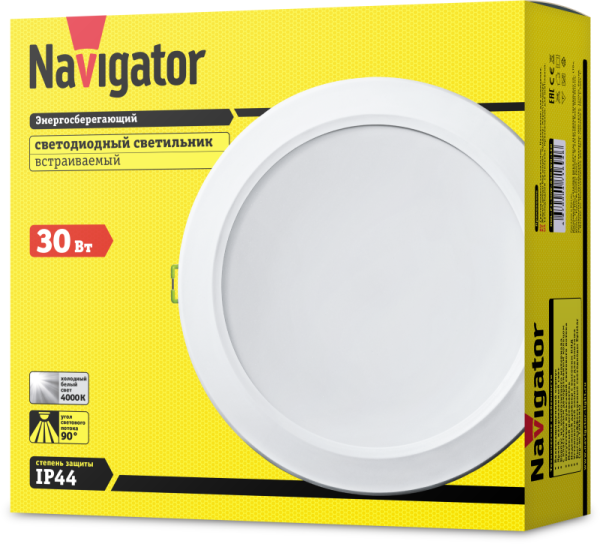 Светильник светодиодный 71 694 NDL-P1-30W-840-WH-LED(d222) 30Вт 4000К Navigator 71694
