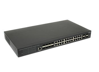 Коммутатор управляемый L3 SW-32G4X-2L Gigabit Ethernet на 16хGE RJ-45 + 8хGE Combo (RJ-45 + SFP) + 4х10G SFP+ Uplink OSNOVO 14170