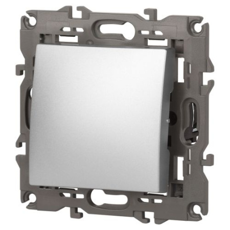 Кнопка 10АХ-250В Elegance алюм. 14-1111-03 ЭРА Б0047864