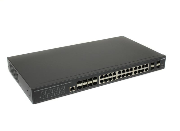 Коммутатор управляемый L3 SW-32G4X-2L Gigabit Ethernet на 16хGE RJ-45 + 8хGE Combo (RJ-45 + SFP) + 4х10G SFP+ Uplink OSNOVO 14170
