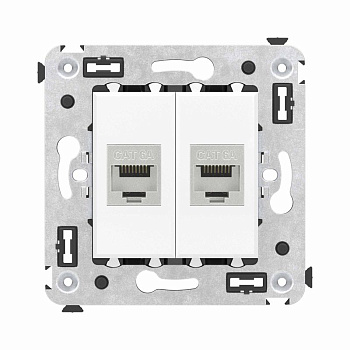 Розетка компьютерная 2-м СП Avanti "Белое облако" RJ45 кат.6A без шторок экранир. механизм DKC 4400774
