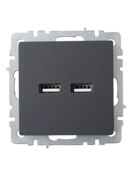 Розетка BRITE USB A+A 3.1А РЮ10-1-БрГ механизм графит IEK BR-U21-D31-K53