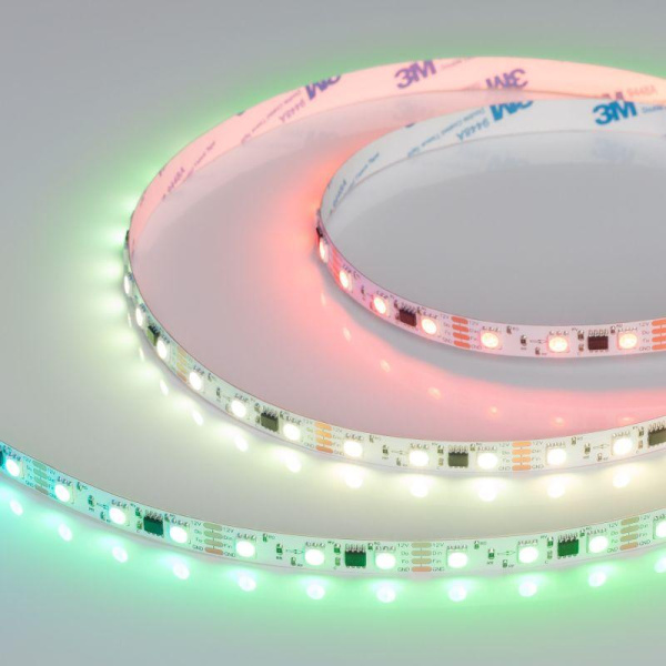 Лента светодиодная SPI-B60-10mm 12V RGB-PX3-BPT 12Вт/м IP20 5060 бегущий огонь (уп.5м) Arlight 039179