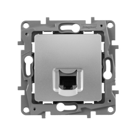 Розетка компьютерная СП Etika RJ45 кат.6 UTP алюм. IEK 672453