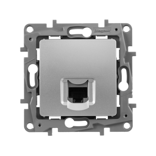 Розетка компьютерная СП Etika RJ45 кат.6 UTP алюм. IEK 672453